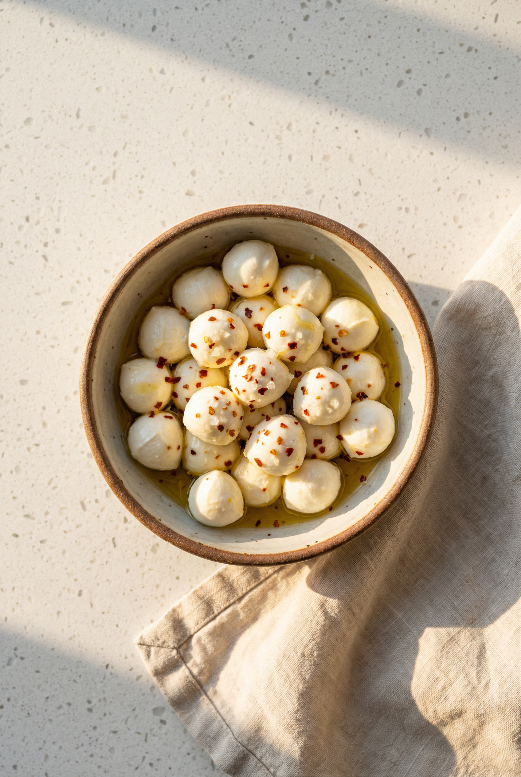 Chili-Spiked Mozzarella Balls