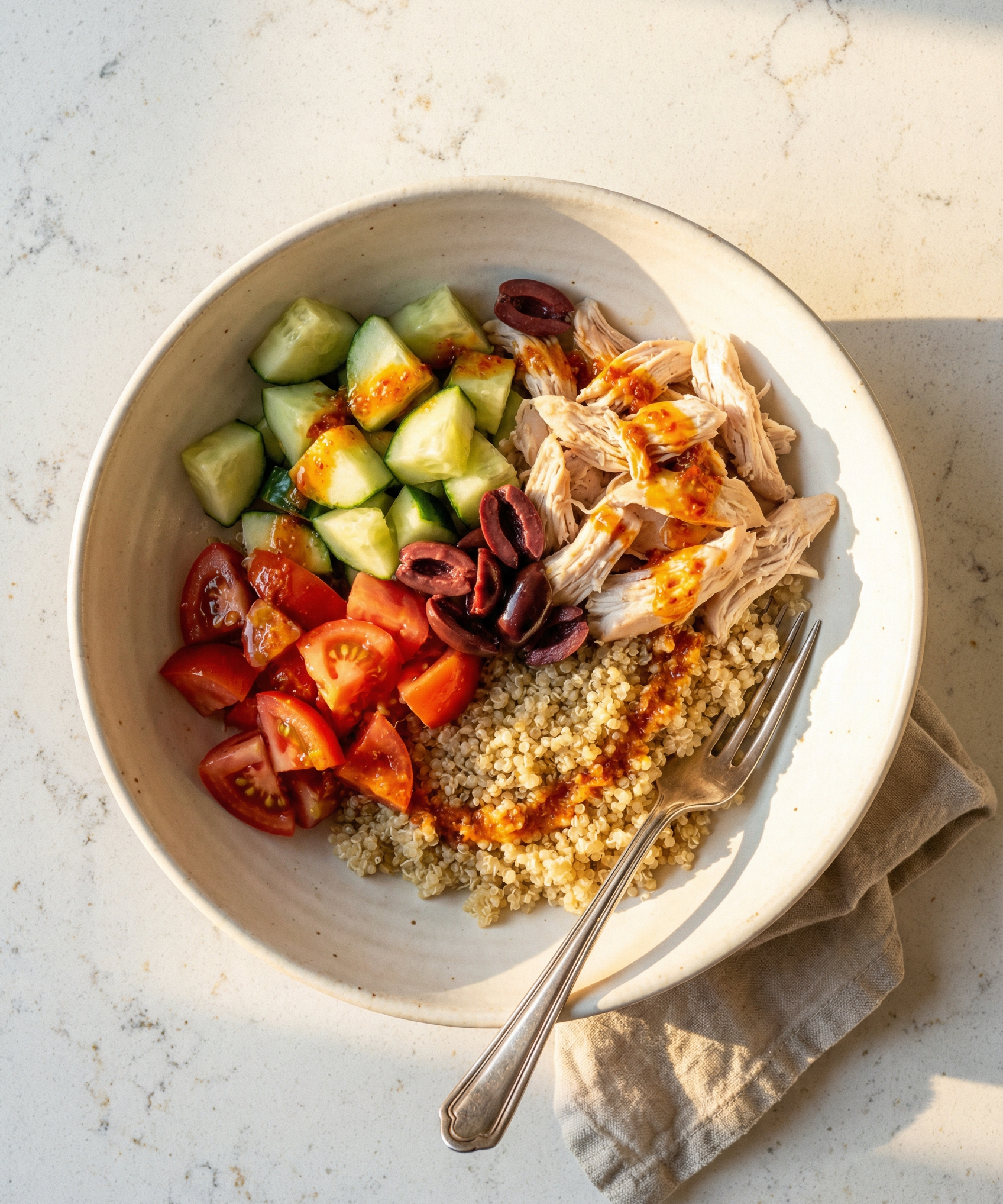 Tunisian Chicken Bowl with Harissa Dressing