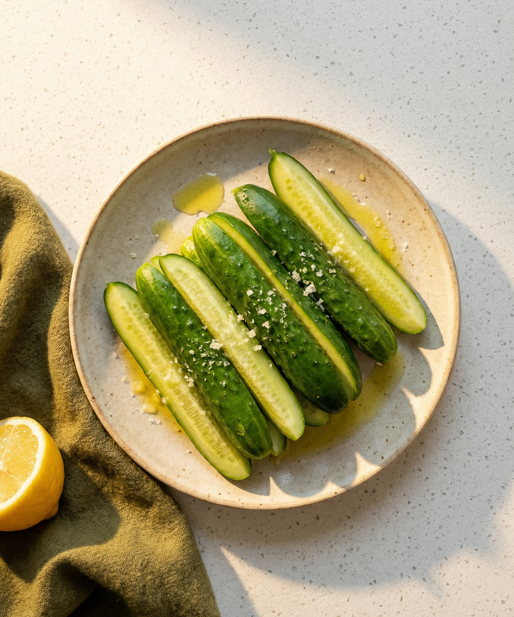 Lemon-Dressed Cucumber Spears