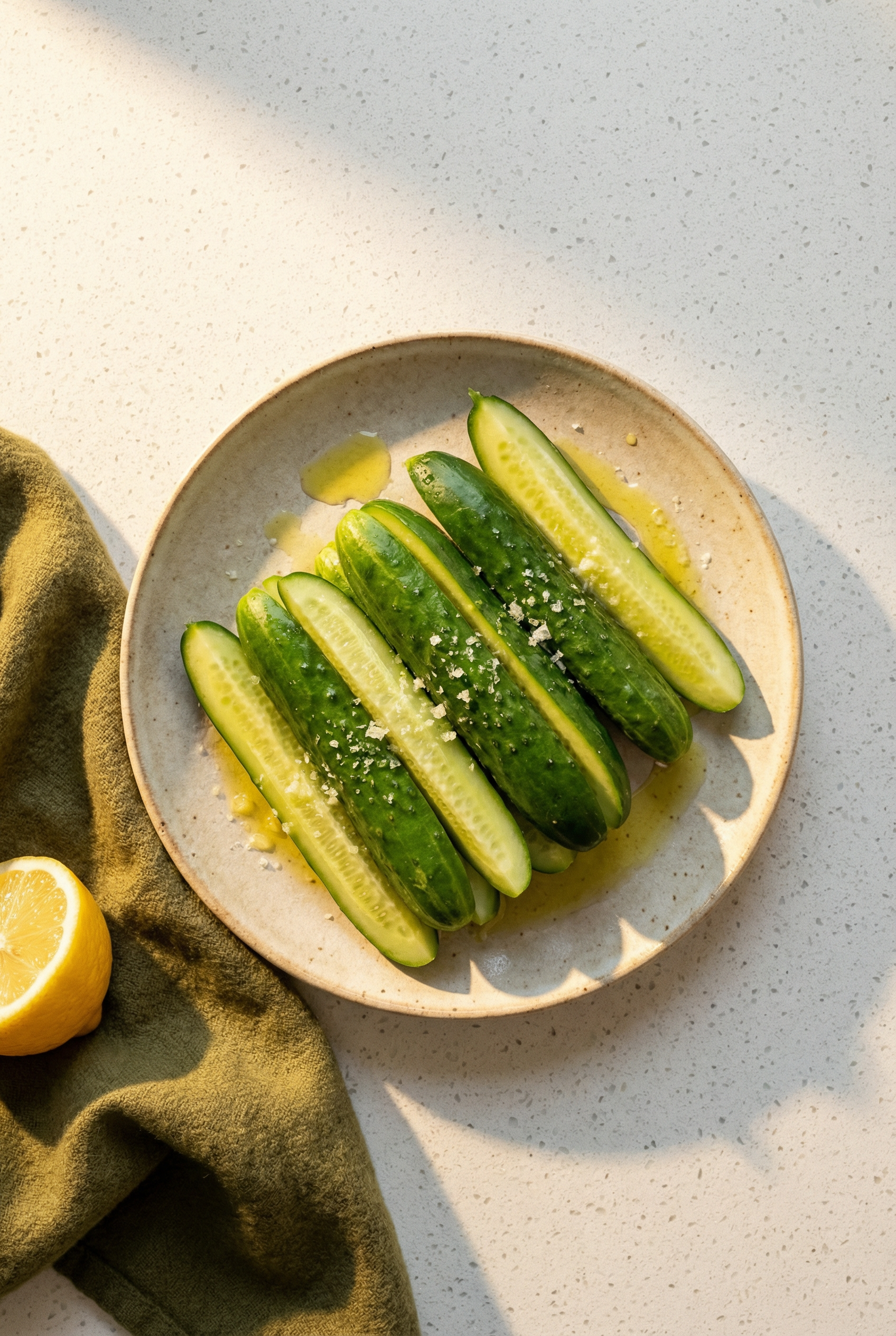 Lemon-Dressed Cucumber Spears